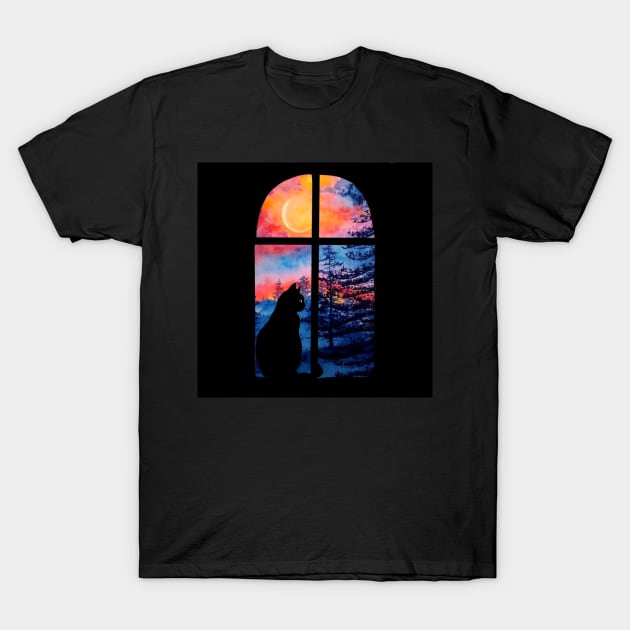 Cat in shadows T-Shirt by Art by Ergate